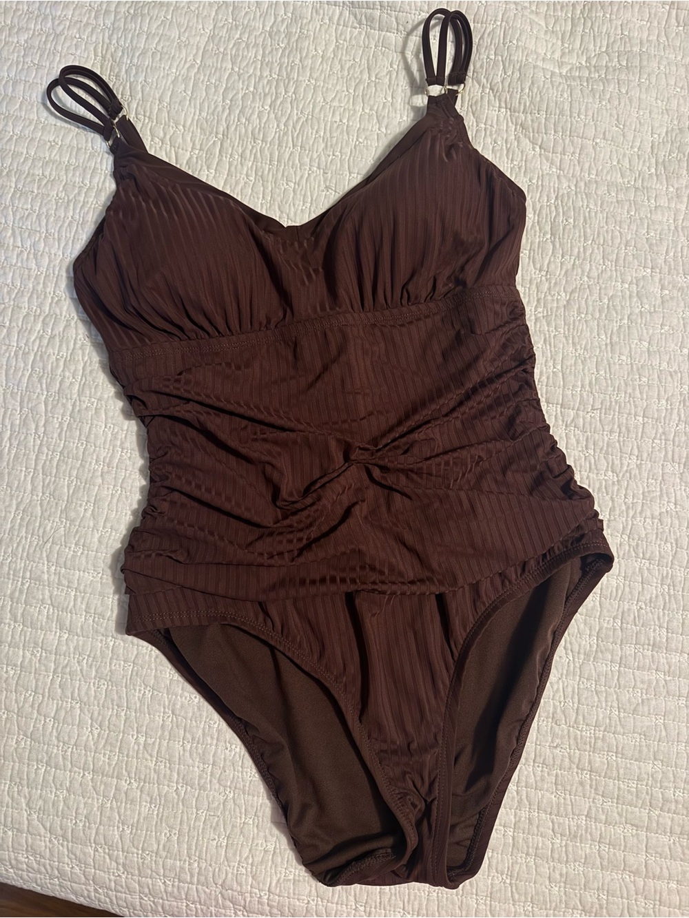 Brown One-Piece Swimsuit Womens XL by Ellen Tracy NWOT